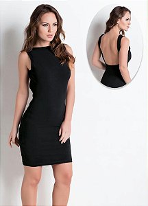 VESTIDO COMBINETE COM DECOTE NAS COSTAS PRETO