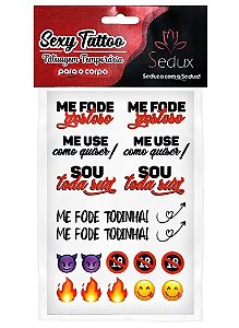 Sexy Tatto Cartela de Tatuagens Temporárias