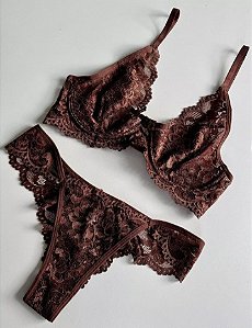 Conjunto Renda Duquesa Sem bojo e com aro