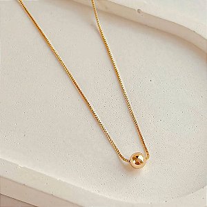 Colar Esfera G Banhado a Ouro 18k
