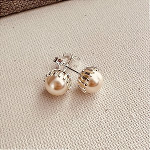 Brinco Pérola Elegante Folheado a Prata