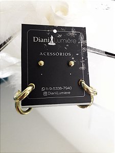 Kit Brincos Essencial Banhado a Ouro