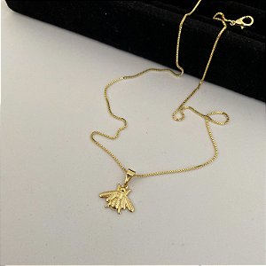Colar Bee/Abelha banhado a Ouro 18k