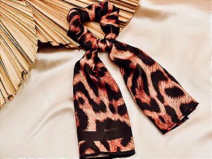 Scrunchie Longo Estampa Oncinha