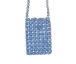 Bolsa Beaded Transversal Azul Céu