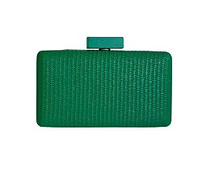 Bolsa Clutch Verde Ráfia Retangular 2