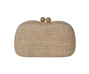 Bolsa Clutch Bege Rafia Onda