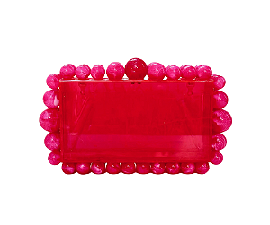Bolsa Clutch Acrílica Design Gaia Rosa Pink Transparente