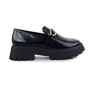 Sapato Feminino Carrano Oxford Preto 620001 Estrela Mix Uma