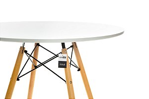 Conjunto Mesa Eiffel 90cm Branca + 4 Cadeiras DSW Eiffel Design Charles Eames Acrilica