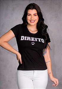 T-SHIRT FEMININA - DIREITO - COR PRETO
