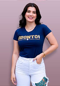 T-SHIRT FEMININA - ODONTO - COR AZUL