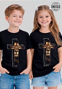 INFANTIL UNISSEX - CRUZ LEÃO - COR PRETO