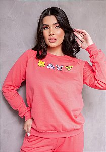 BLUSA DE MOLETOM URSINHO POOH  - COR SALMÃO - MOLETOM UNISSEX