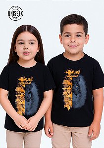 INFANTIL UNISSEX - KING LEÃO LARANJA - COR PRETO