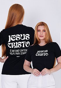 T-SHIRT FEMININA - JESUS CRISTO - COR PRETO