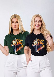 T-SHIRT FEMININA - LEÃO APOCALIPSE 5:5