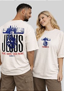 OVERSIZED - JESUS NOME SOBRE TODO NOME - COR MARFIM