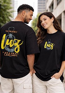 OVERSIZED - A TUA PALAVRA É LUZ - COR PRETO