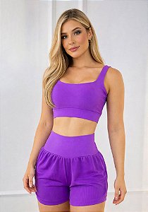 CONJ. SHORT DUPLO CORRIDA - LILÁS