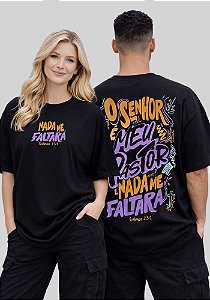 OVERSIZED - O SENHOR É MEU PASTOR - COR PRETO