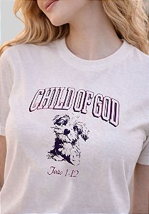 T-SHIRT FEMININA - CHILD OF GOD - COR MARFIM
