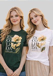 T-SHIRT FEMININA - ESCOLHIDA FLORES