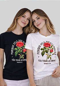 T-SHIRT FEMININA - PORQUE DELE POR ELE E PARA ELE