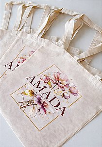 ECOBAG BOLSA DE ALGODÃO CRU - AMADA FLORES