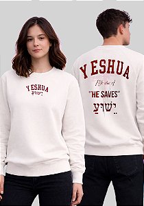MOLETOM RAGLAN - YESHUA - COR MARFIM