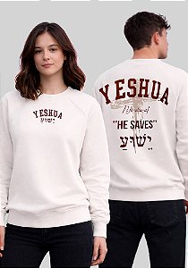 MOLETOM RAGLAN - YESHUA - COR MARFIM