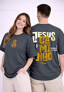 OVERSIZED - JESUS É O CAMINHO - COR CINZA