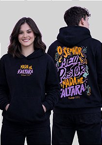 MOLETOM CAPUZ - O SENHOR É MEU PASTOR - COR PRETO
