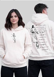 MOLETOM CAPUZ - AS MINHAS OVELHAS OUVEM - COR MARFIM