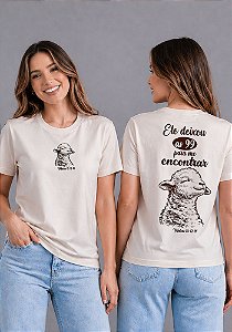 T-SHIRT FEMININA - OVELHA MATEUS 18:12-14 - COR MARFIM