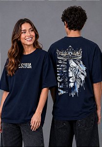 OVERSIZED - LEÃO YESHUA COROA - COR AZUL