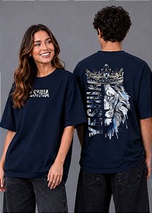 OVERSIZED - LEÃO YESHUA COROA - COR AZUL