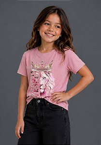 INFANTIL FEMININA - LEÃO YESHUA COROA - COR ROSA