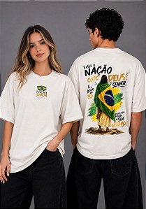 OVERSIZED - FELIZ A NAÇÃO - COR MARFIM