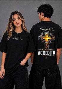 OVERSIZED - VIVO PELA FÉ - COR PRETO