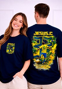 OVERSIZED - BRASIL JESUS CRISTO - COR AZUL