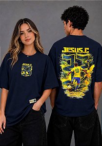 OVERSIZED - BRASIL JESUS CRISTO - COR AZUL