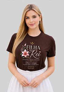 T-SHIRT FEMININA - ESCOLHIDA AMADA PERDOADA - COR MARROM