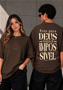 OVERSIZED - CINCO PÃES E DOIS PEIXES MATEUS 14:15-21- COR MARROM