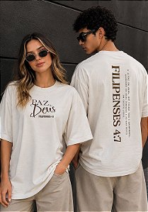 OVERSIZED - PAZ DE DEUS FILIPENSES 4:7 - COR MARFIM