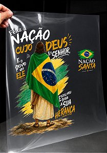IMPRESSÃO DE DTF- FELIZ A NAÇÃO ADULTO - 32X45 CM