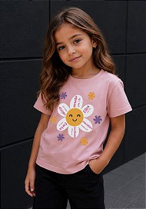 INFANTIL FEMININA - FLOR ADJETIVOS - COR ROSA CLARO