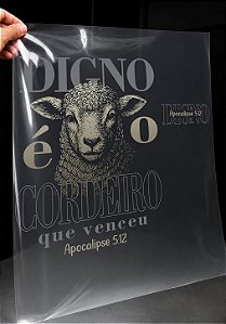IMPRESSÃO DE DTF-DIGNO É O CORDEIRO -28X36 CM