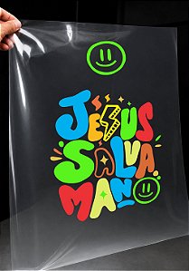 IMPRESSÃO DE DTF - JESUS SALVA MANO - 20X23 CM