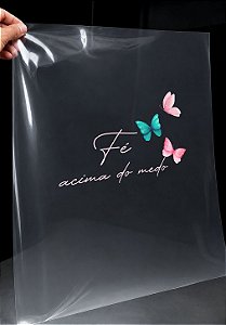 IMPRESSÃO DE DTF- BORBOLETA FÉ ACIMA DO MEDO - 20X13 CM